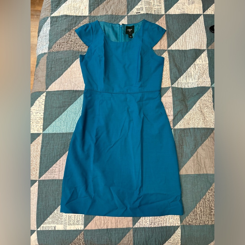 J Crew suiting dress - 100% wool - size 4 - teal
